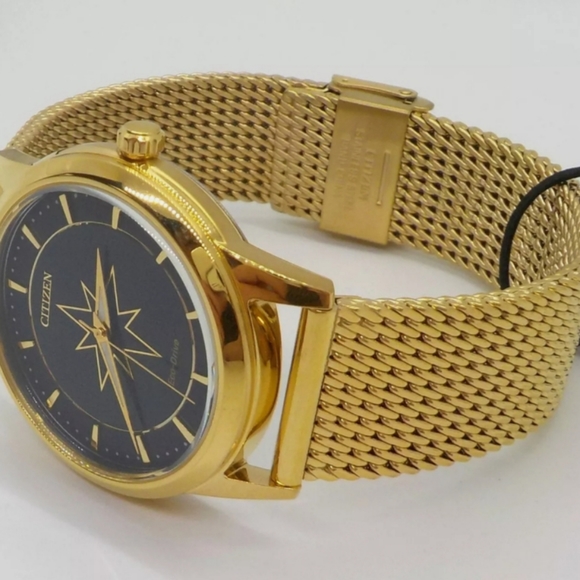 **NEW** Citizen Captain Marvel Unisex Gold Tone Stainless Steel Bracelet… - Picture 6 of 11